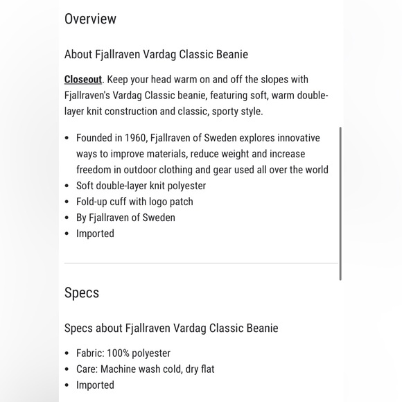 FjallRaven Adult Vardag Classic Beanie Hat dark teal OS - Picture 3 of 5